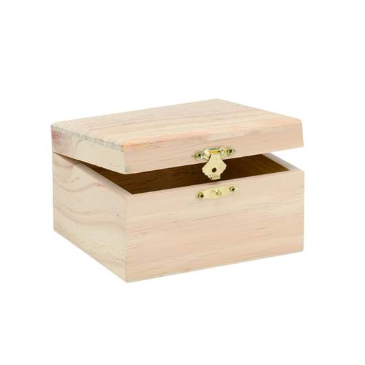 Boîte en bois rectangulaire 12,5x11,5x7,5cm